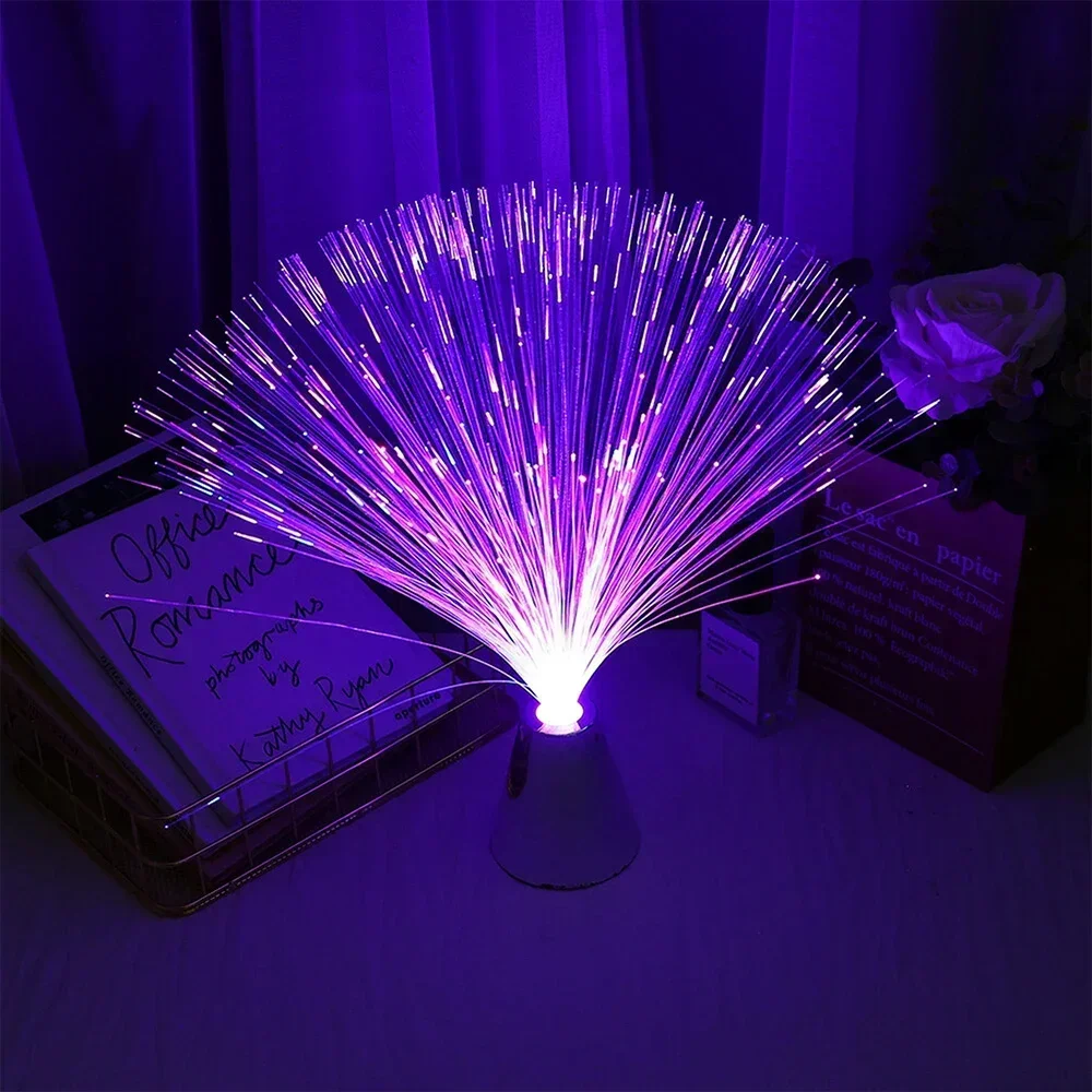 Colorful Christmas Xmas Flower Lamp Party Decor Luminous Gradients Led Optic Fiber Star Light