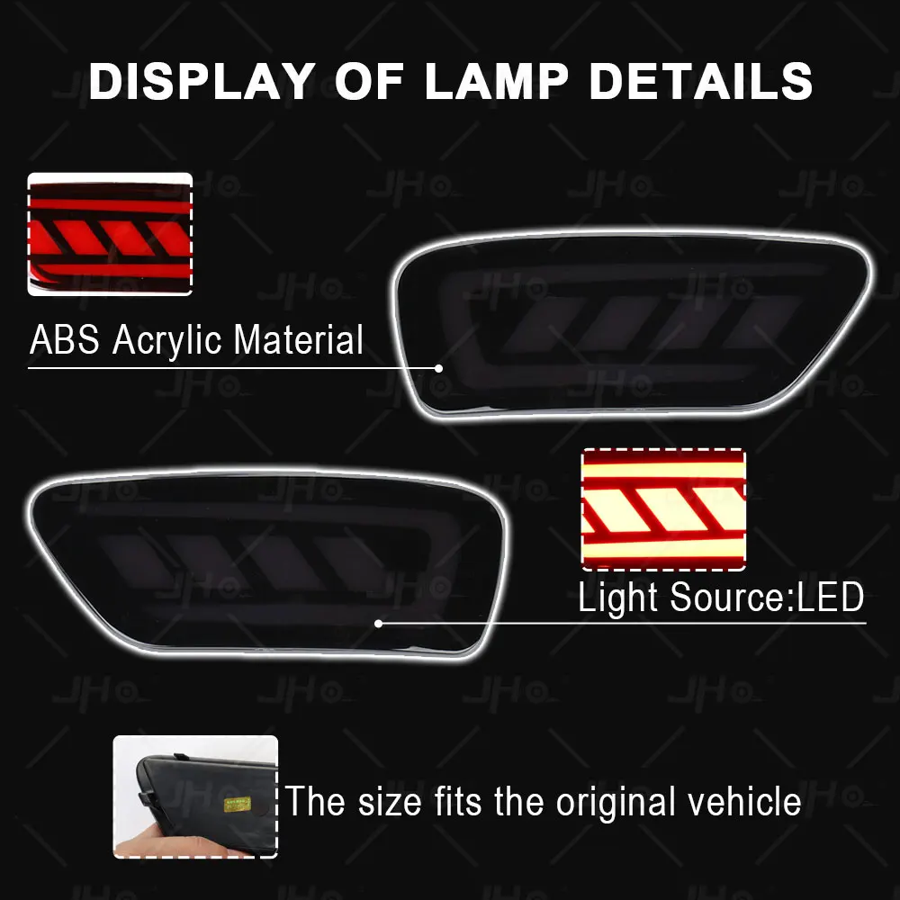 Jho Amber Achterbumper Reflector Mistlampen Rem Achterlichten Sequential Richtingaanwijzer Verlichting Voor Jeep Grand Cherokee 2012-2021