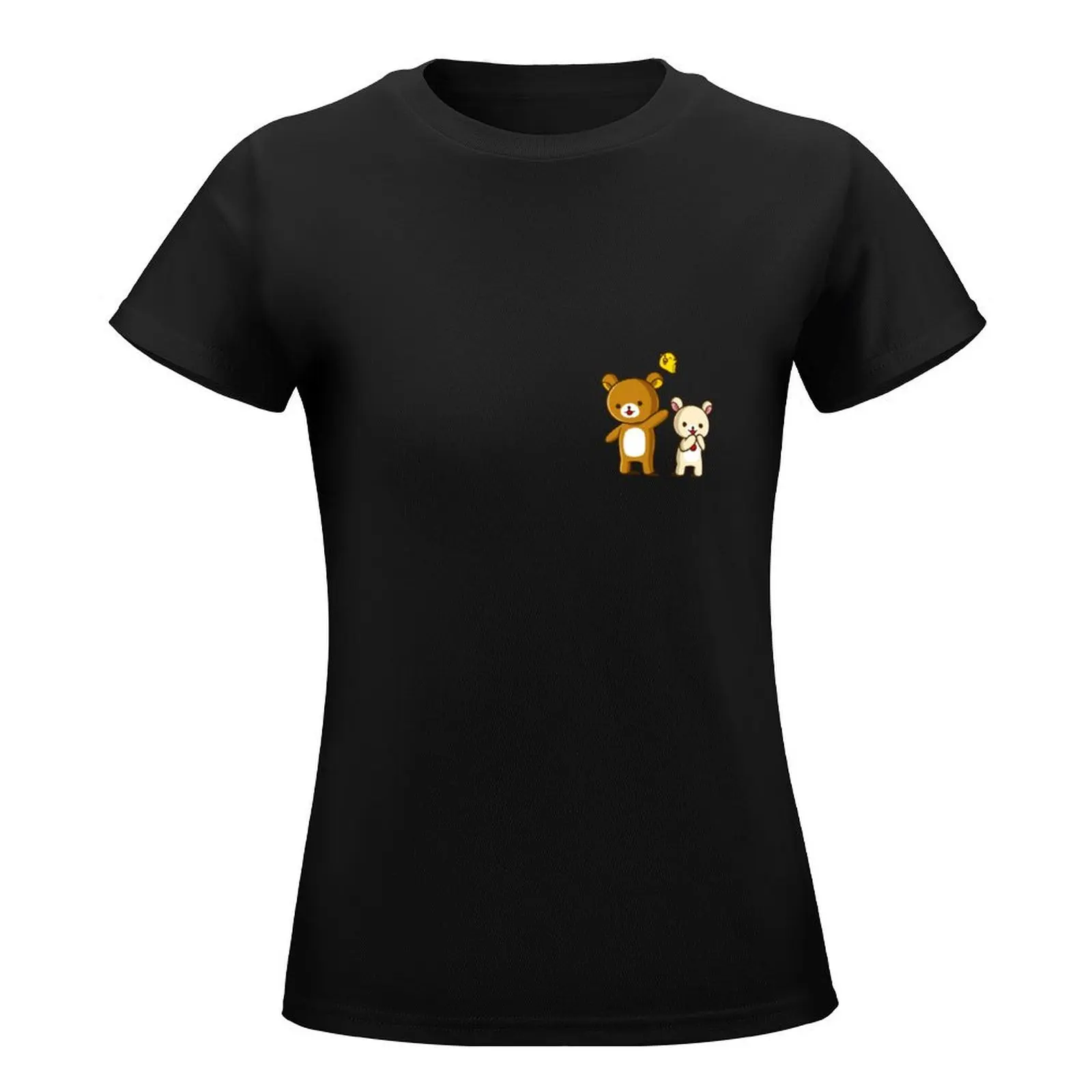 Camiseta de Rilakkuma, Korilakkuma y Kiiroitori, tops de verano, ropa estética, camisetas bonitas para mujer