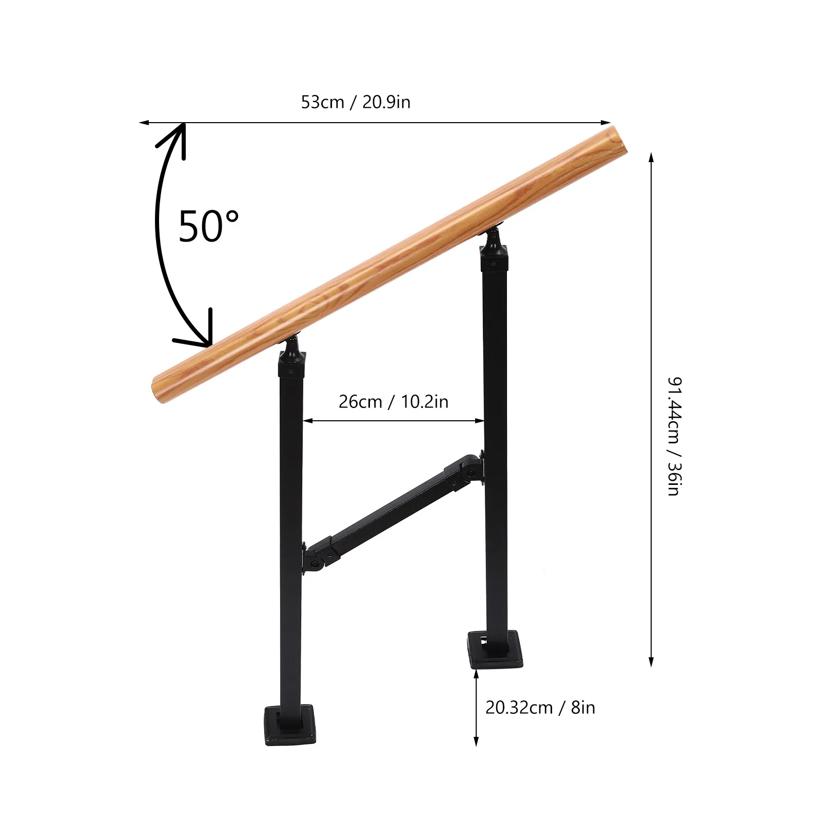 درابزين تركيب بسيط للأماكن الخارجية، درابزين الدرج، درابزين بخطوتين