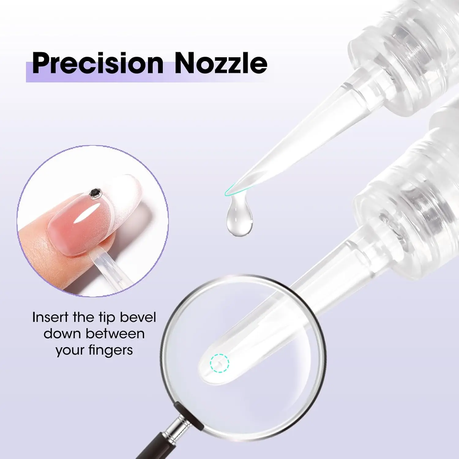 Kit de uñas postizas GELLEN, 2 uds., para quitar pegamento a presión, 10s, removedor rápido, bolígrafo acrílico sólido mejorado, adhesivo sin acetona