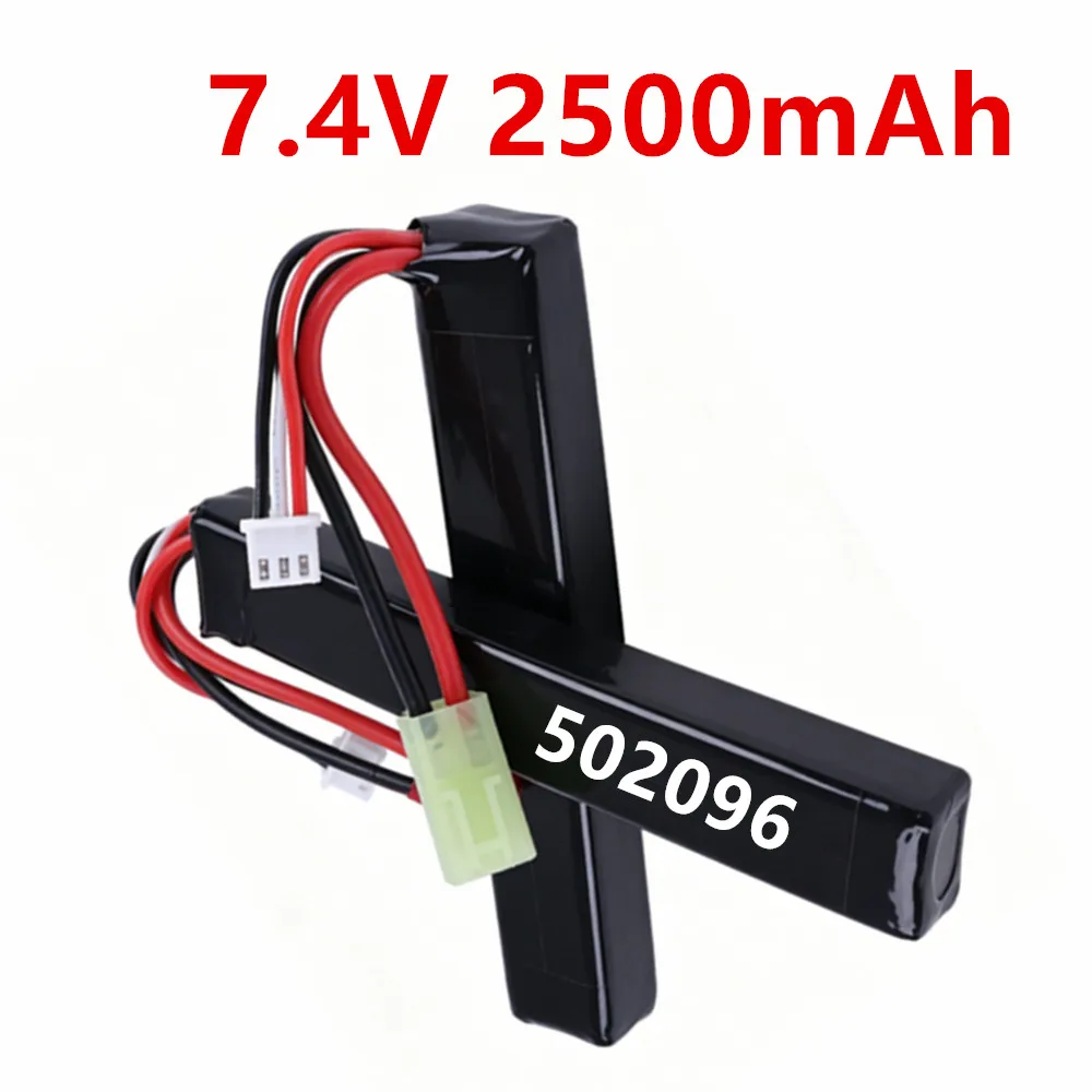 7.4V 2500mAh 30C Lipo Battery With Tamiya Plug For RC Electric Toys Guns Parts 502096 Battery for AKKU Mini Airsoft BB