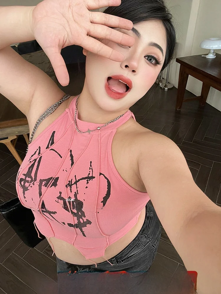 

Топ-майка SOUL Stberry Mousse Plus Size Slim Fit в американском стиле для девушек, летняя, для повседневной носки, с круглым вырезом, без рукавов