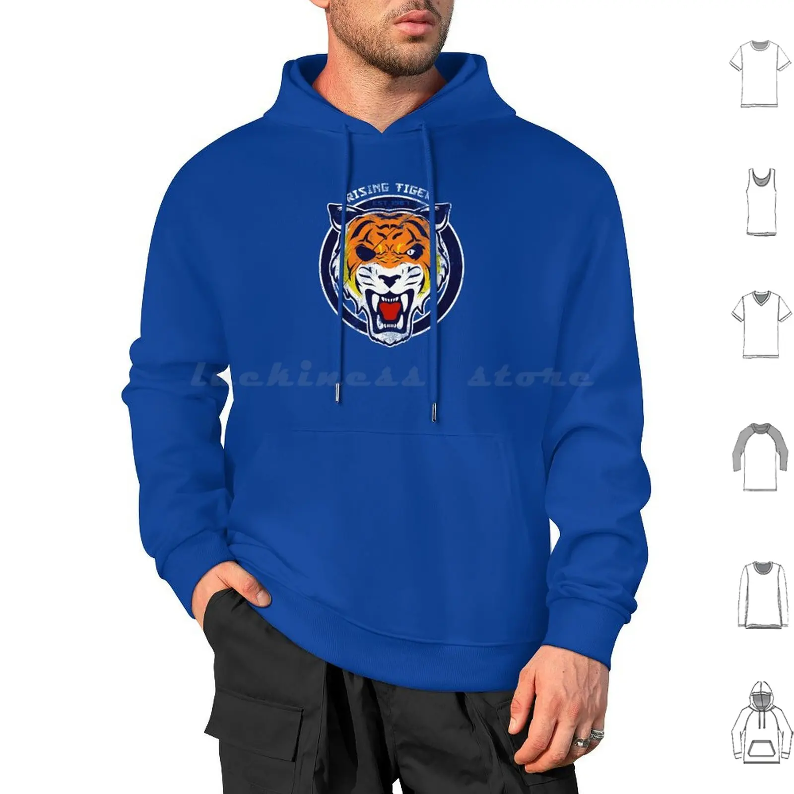 Rising Tiger Sudaderas con capucha Manga larga Sagat Gaming Videojuegos Muay Thai