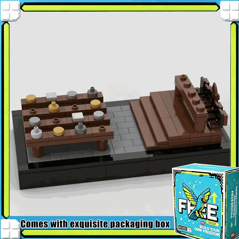 164PCS MOC Magic School Great Hall Feast Table Vignette Model Building Blocks Set DIY Assembly Toy Creative Collection Display