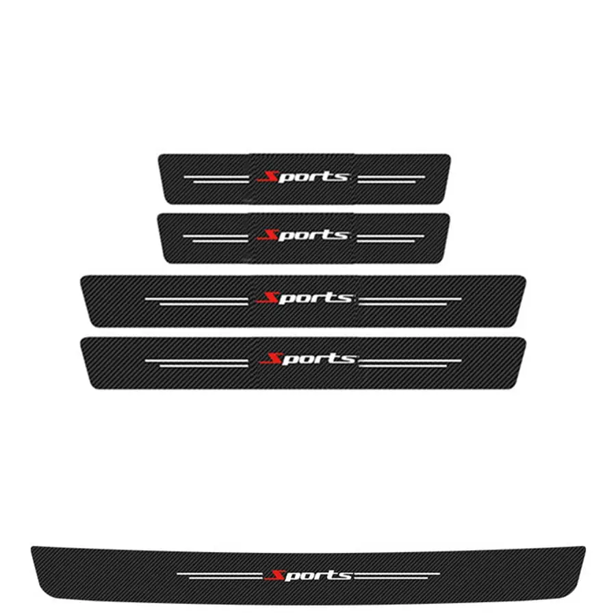 

4x PU Car Door Scuff Sill Cover + 1x Rear Bumper Scratch Protector Pad Universal