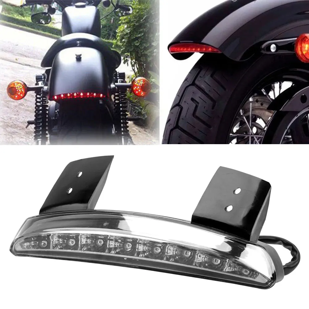 Motorcycle Motorbike Tail Light Rear Fender LED Break Stop Lamp case for Harley XL883L XL883N Iron XL1200n Chopped Free Shipping