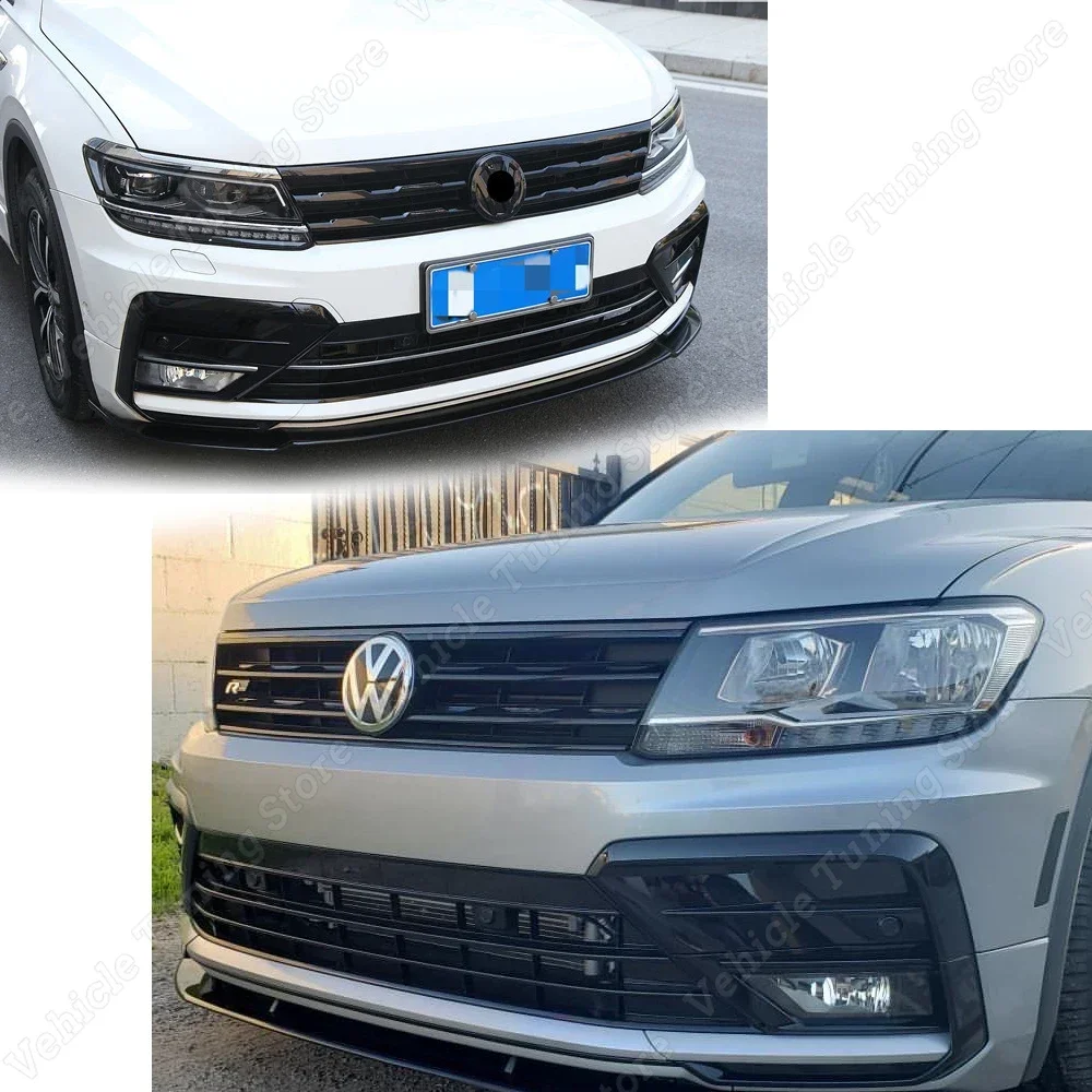 6 Stuks Auto Voorbumper Mesh Center Grille Grill Molding Strips Cover Trim Voor Vw Tiguan MK2 2017 2018 2019 2020 2021 Body Kits