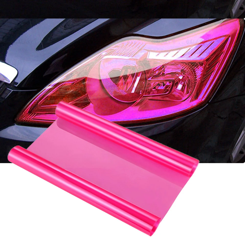 

30x120cm Headlight Tint Film Self Adhesive Waterproof Stretchable for Car Tail Lights Fog Lights Protection Pink
