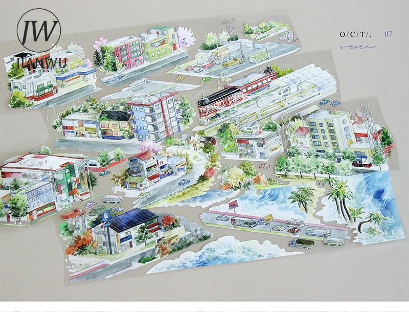 

JIANWU 60 мм * 10 м винтажное городское уличное здание пейзажный материал коллаж скрапбукинг ПЭТ лента креативный DIY журнал канцелярские принадлежности