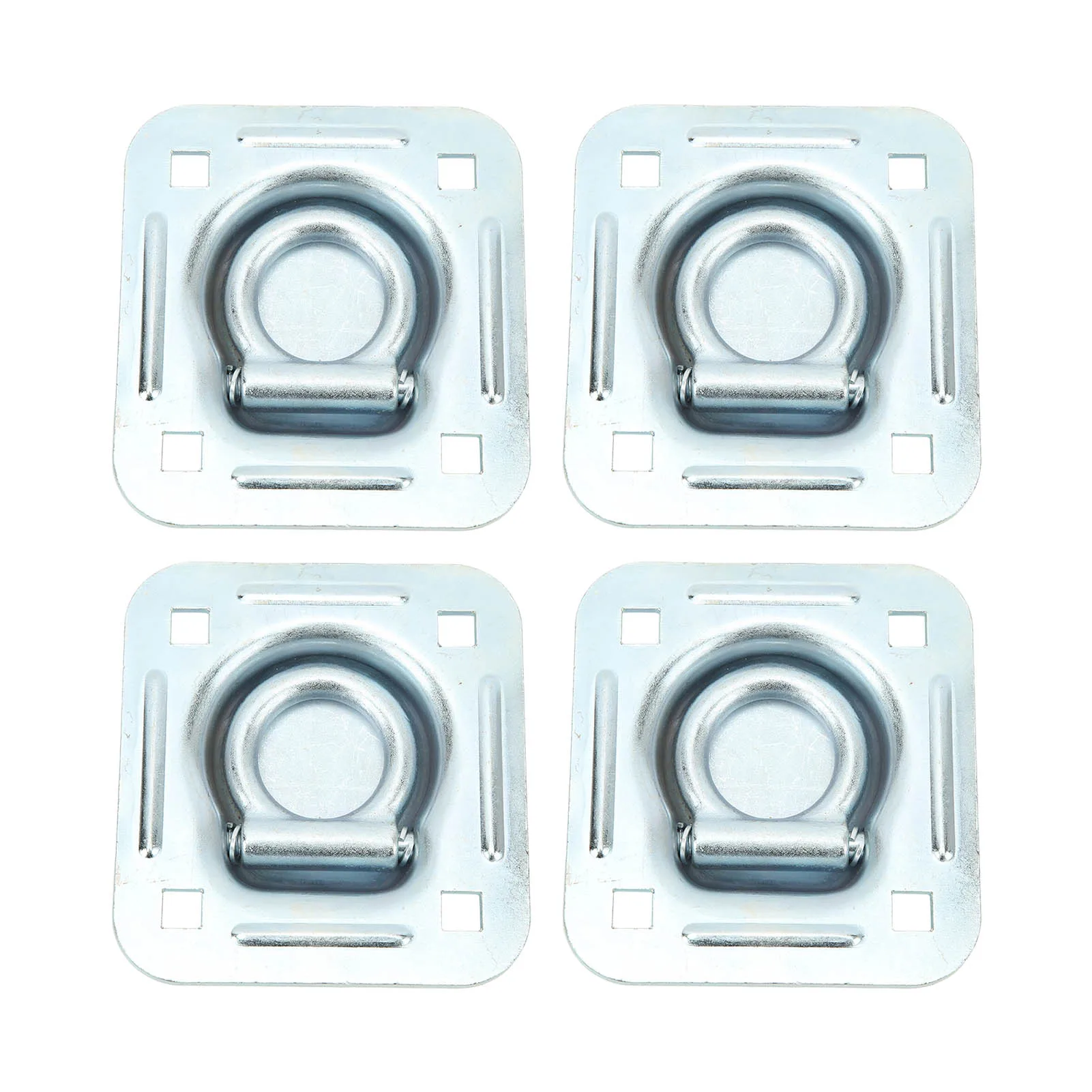 

Recessed Tie Down D Rings Cargo Hold Down Plates Fitting 124x114mm 4-10mm Mounting Hole Heavy Duty for Bucket Trailers