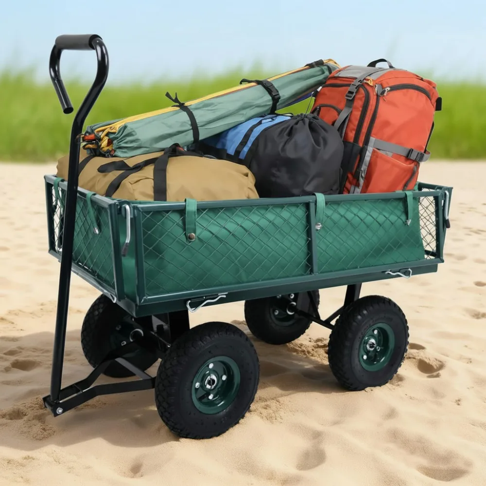 

10-Inch Utility Wagon Cart with Removable Sides for Gardening, Yard Work, and Shopping | Heavy-Duty 400 lbs Capacity