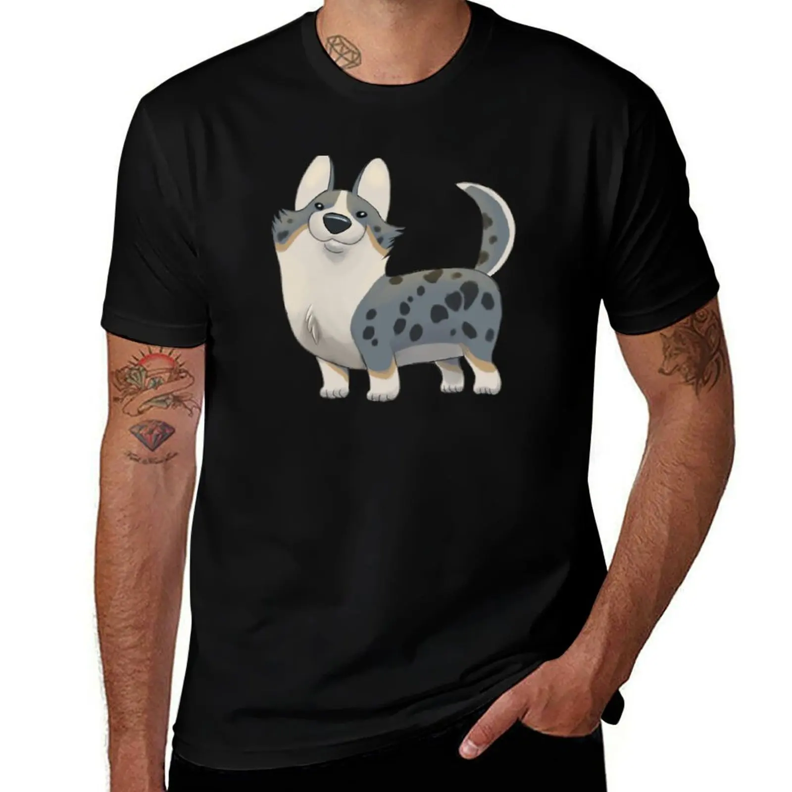 Cardigan Welsh Corgi Merle and Tan T-Shirt Thanksgiving Day Tee Top