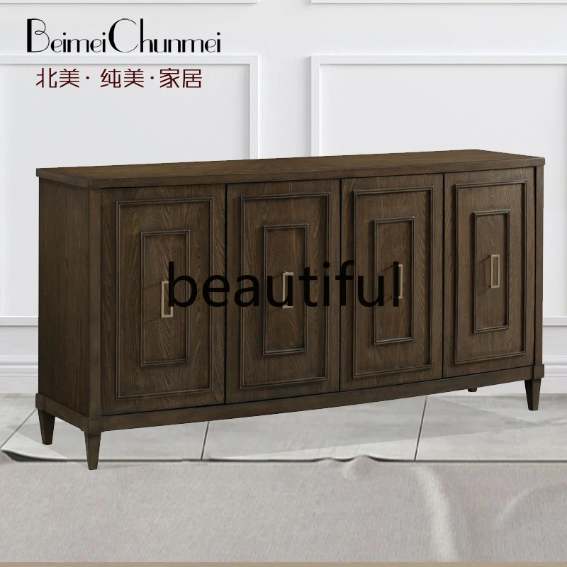American country log color old retro porch cabinet loft wind locker four-door storage cabinet