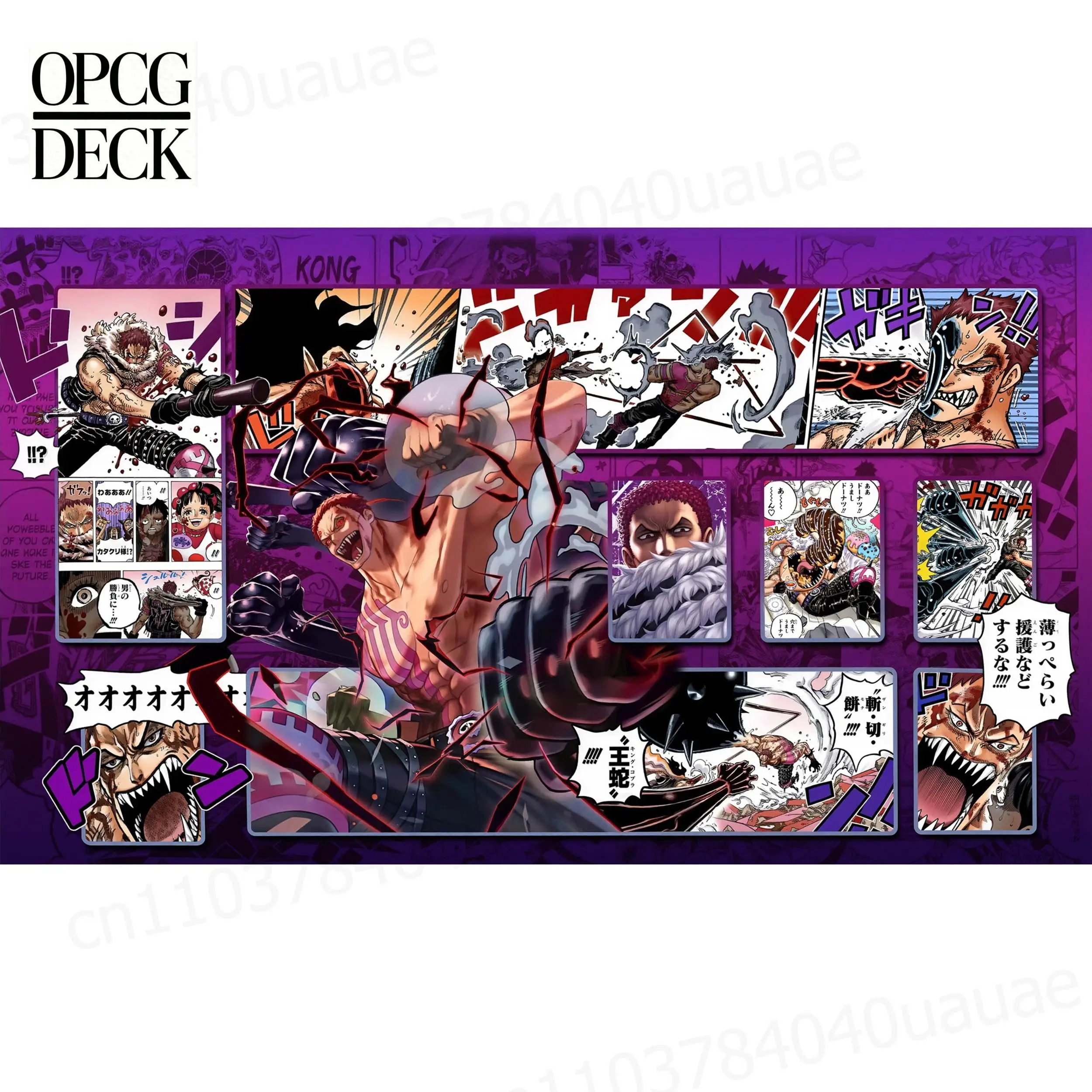 One Piece Opcg Playmat Card Monkey D. Luffy Charlotte Katakuri Anime Playmat High-Quality Card Game Mat 60*35Cm
