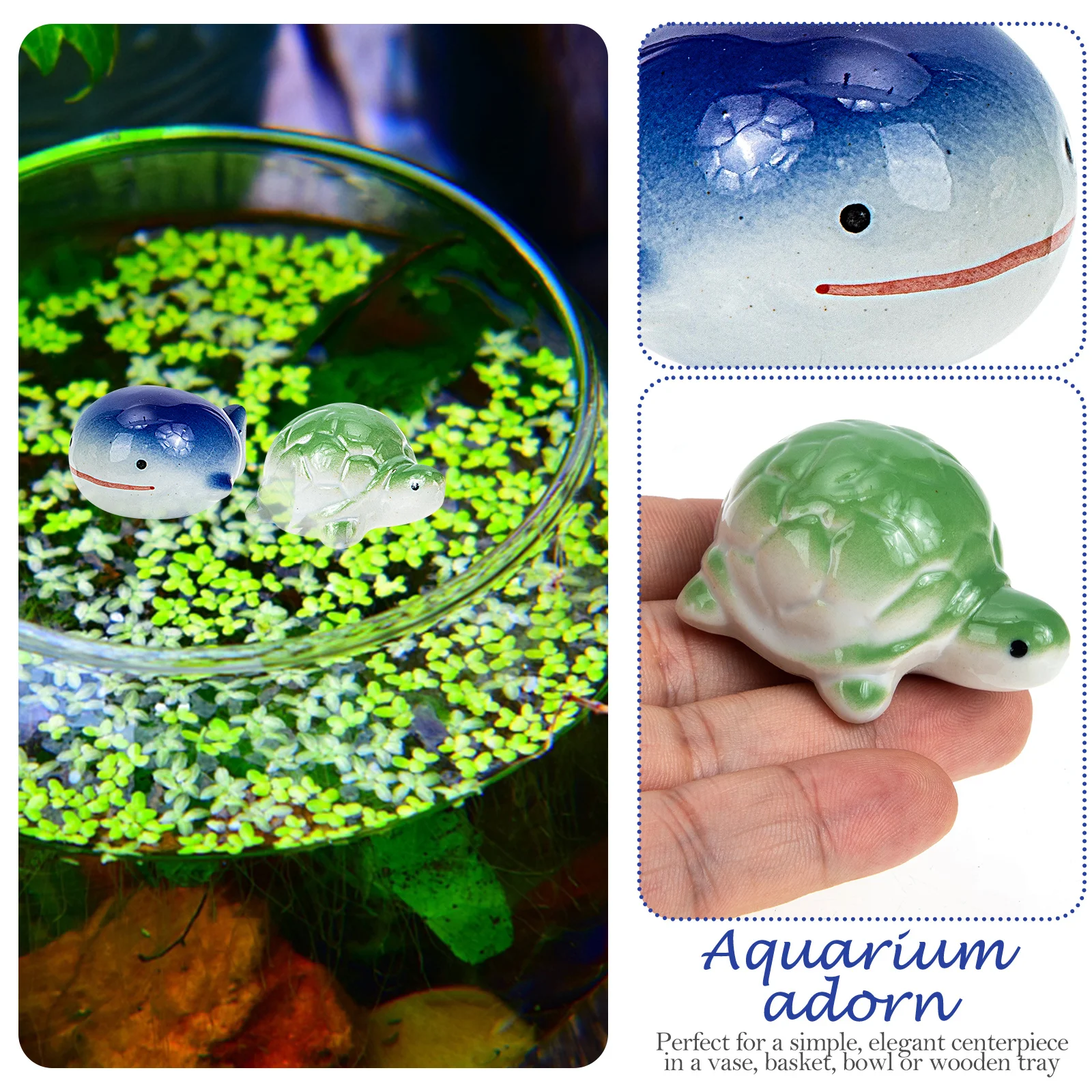 

3Pcs Floating Ceramic Fish Tank Decor Hand Painted Ceramic Aquarium Ornament Indoor Outdoor Decoration Aquarium Supplies