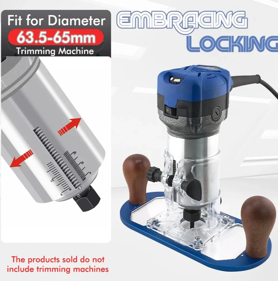 

Plunge Base for 65mm Trimming Machine, Professional Plunge Router Base Adapter for 63.5-65mm Diameter, Milling & Slotting Tool