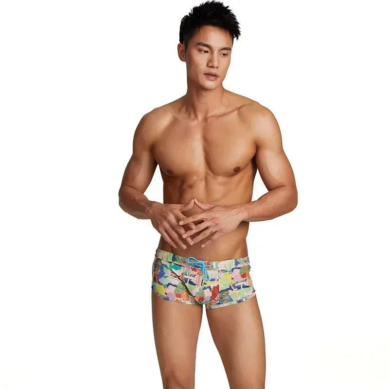 

Men's Swimming Trunks Printed Swimsuit Teenager Hot Spring Pool Bathing Suits Summer Seaside Beach Board Shorts Surfing Swimwear