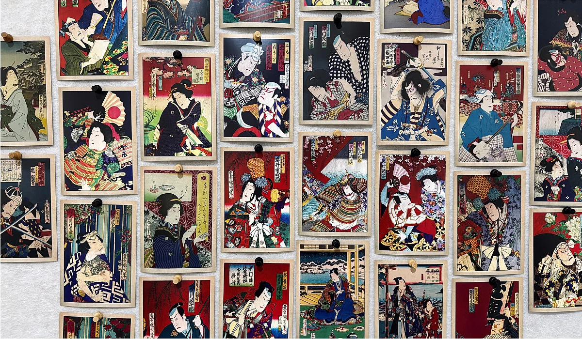 30Pcs Toyohara Kunichika Ukiyo-e Painting Postcards Retro Japanese Style Greeting Card DIY Home Wall Decor Gift DIY Art Lovers