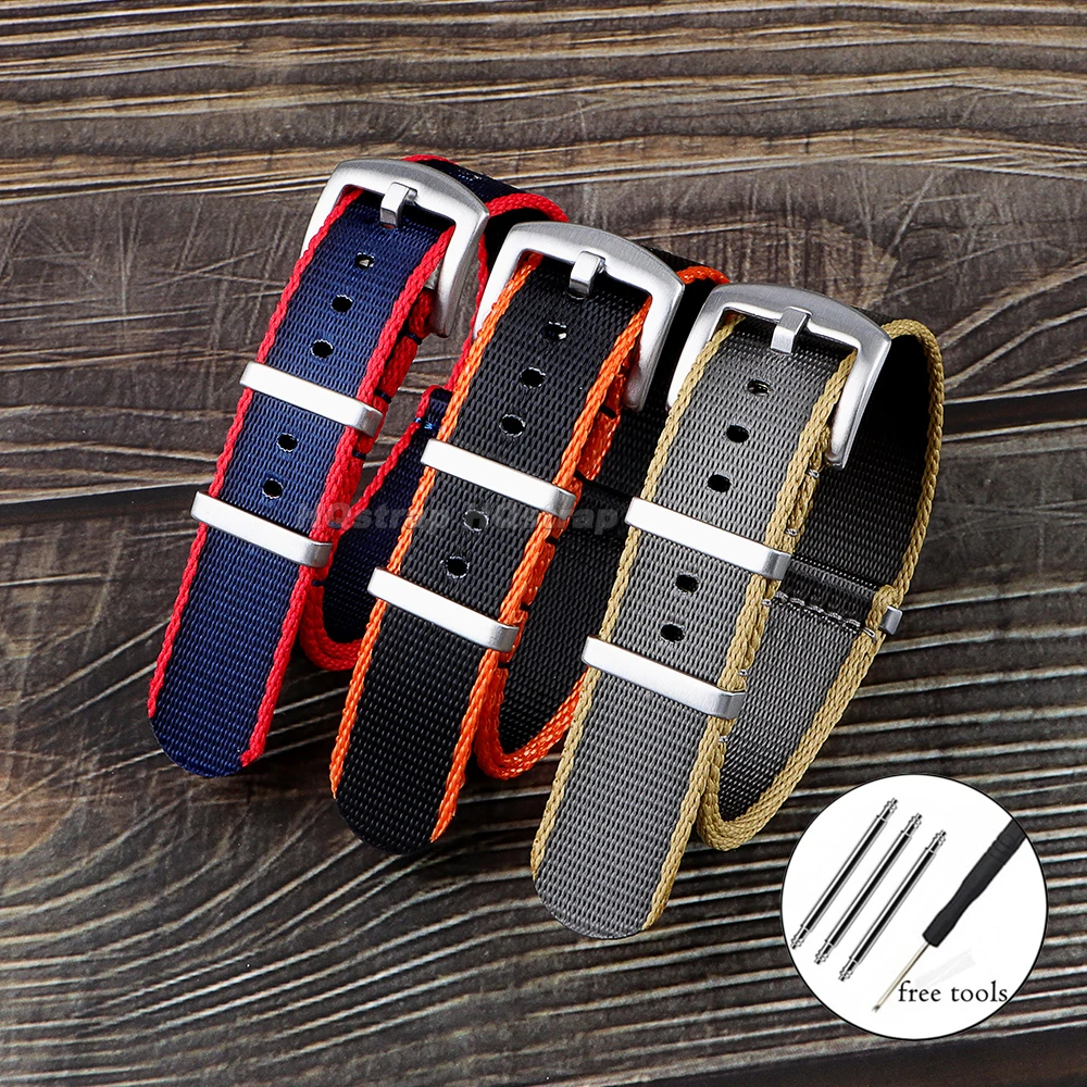 Premium-grade Nylon Strap 18mm 20mm 22mm Braided Canvas Watch Band Men Women Soft Sport Military Bracelet Accessories