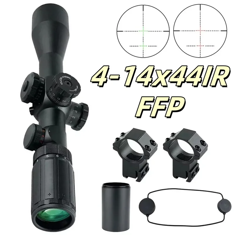 

Tactical 4-14X44IR FFP High-quality Hunting Rifle Scopes Red/Green Adjustable Brightness Airsoft Scope for 11MM/20MM Rail Sight