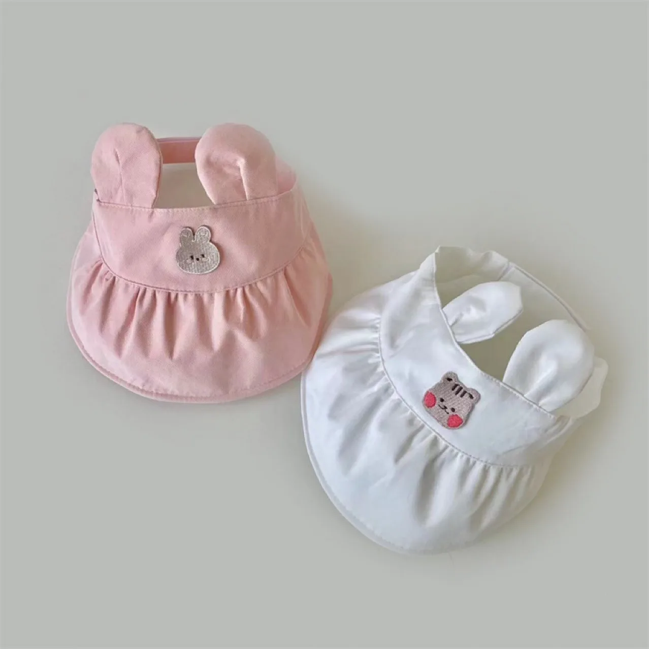 Korean Version of Baby Empty Top Sun Hat Summer Breathable Cute Little Bear Embroidered Big Brim Sun Hat Baby Hats