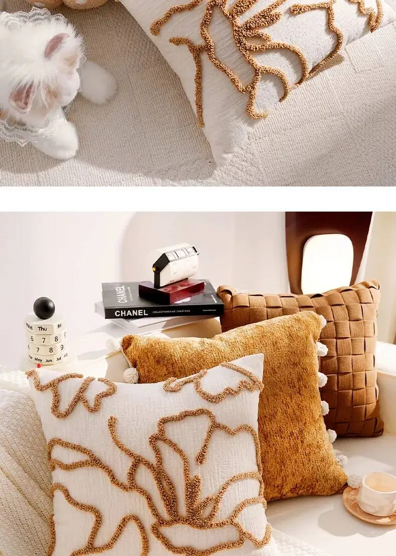 Boho-Kissenhülle im marokkanischen Streifenstil, Chenille, luxuriös, weich, dekorativ, für Sofa, Bett, Heimdekoration – Detail 14