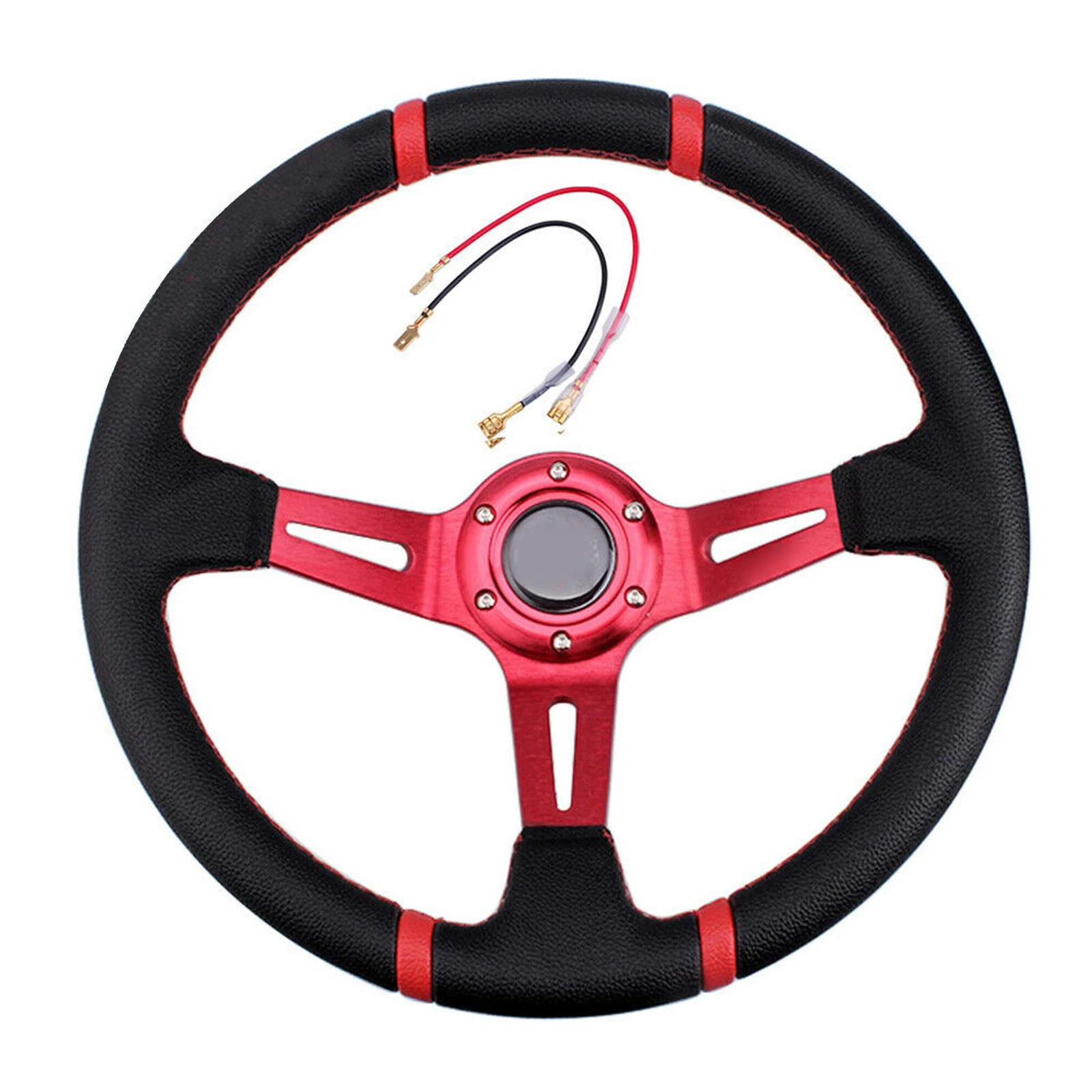 

14 Inches 35cm Red Car Modification Racing Universal Steering Wheel