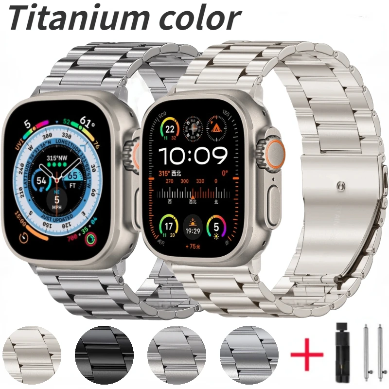 Metall-Edelstahlarmband für Apple Watch Band UItra3/2 49 mm 11 10 46 mm 42 mm iWatch 9 8 7 6 5 4 3 SE 45 mm 41 mm 44 mm 40 mm 38 mm