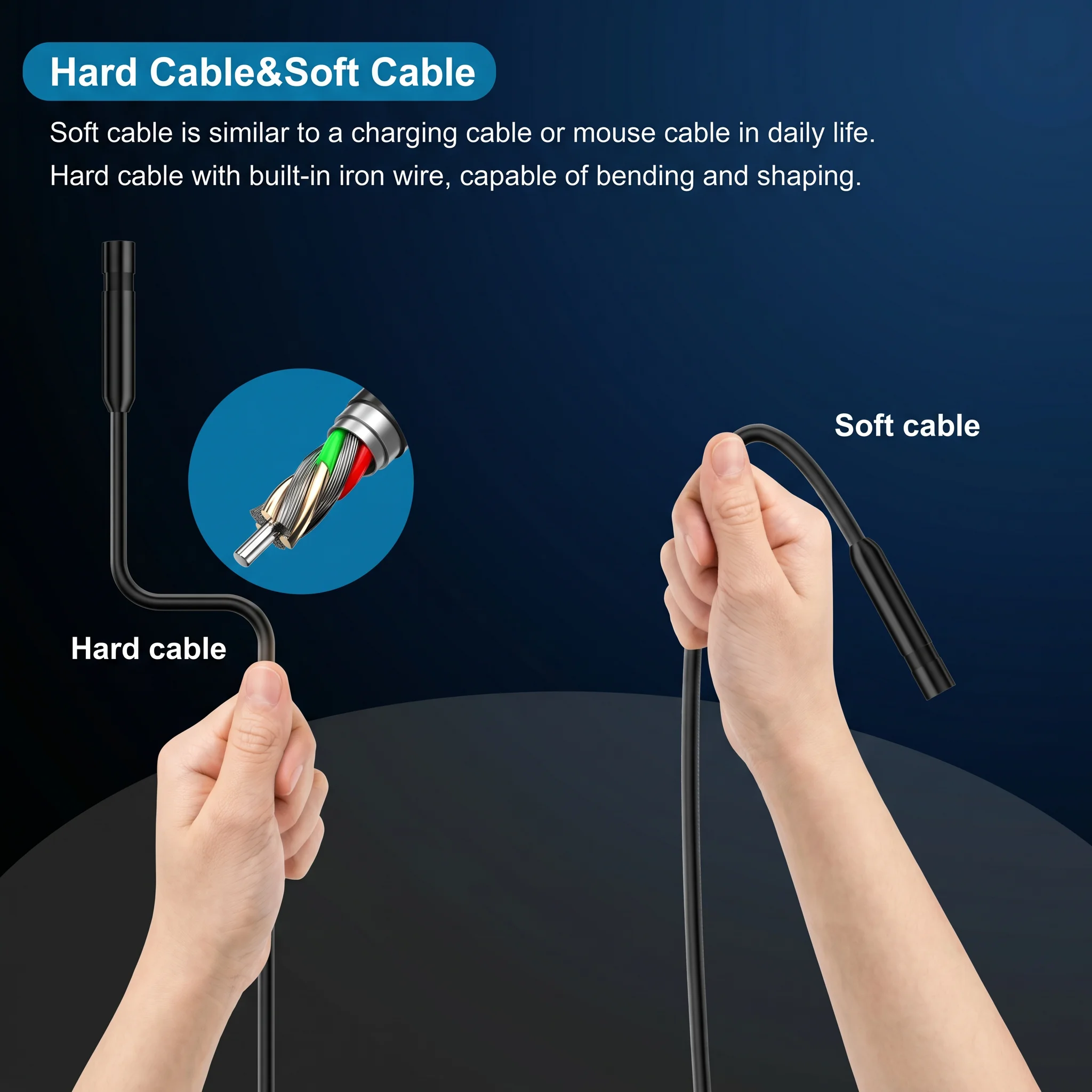 Cámara Endoscópica 3 en 1 de 8 mm, Cámara de Inspección HD 480P/960P/1080P, Mini Boroscopio Tipo-C IP67 para Android, iOS, iPhone, Automóviles y Alcantarillado