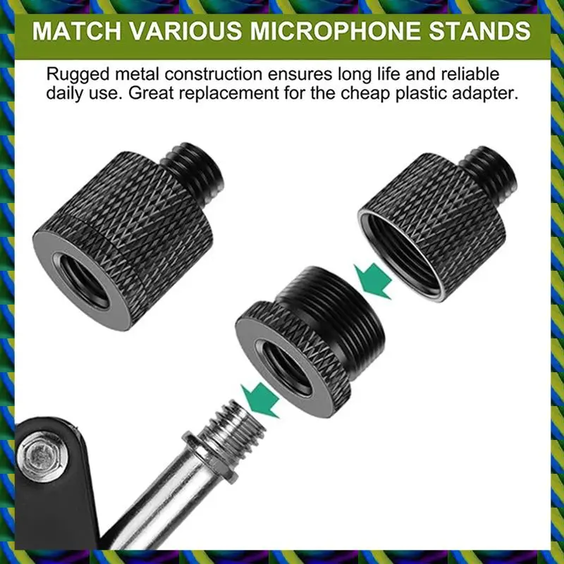 Set Adaptor Ulir Mikrofon 16 Buah Harian 5/8 Betina Ke 3/8 Jantan dan 3/8 Betina Ke 5/8 Jantan Ulir Adaptor Sekrup untuk Dudukan Dudukan Mikrofon