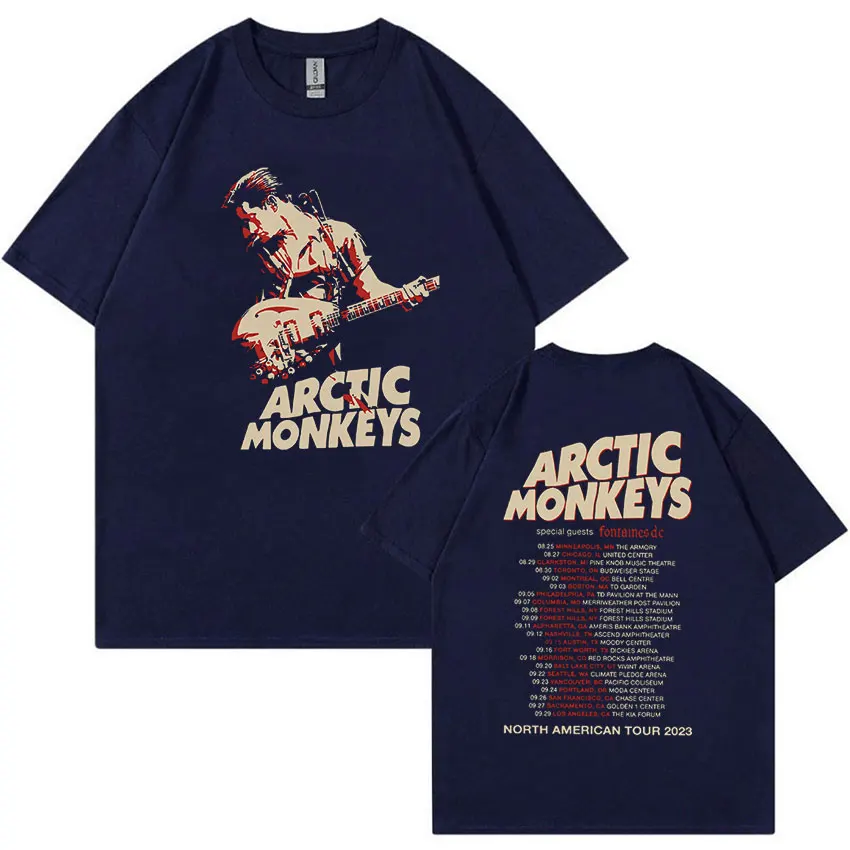 Arctic Monkeys Tour Graphic T Shirts Men\'s Hip Hop Retro Short Sleeve T-shirt Unisex 100% Cotton Oversized Tees Trend Streetwear