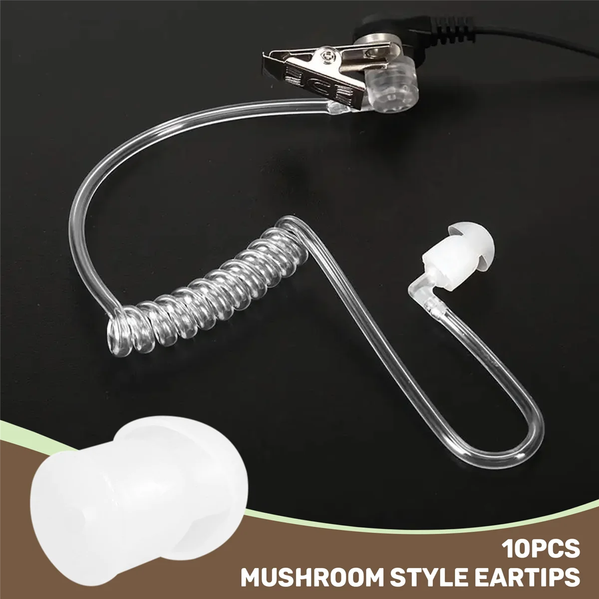 Replacement Mushroom Earbud Ear Tips for Motorola Kenwood Two Way Radio Coil Tube Audio Kits /Transparent Acoustic Tube Z