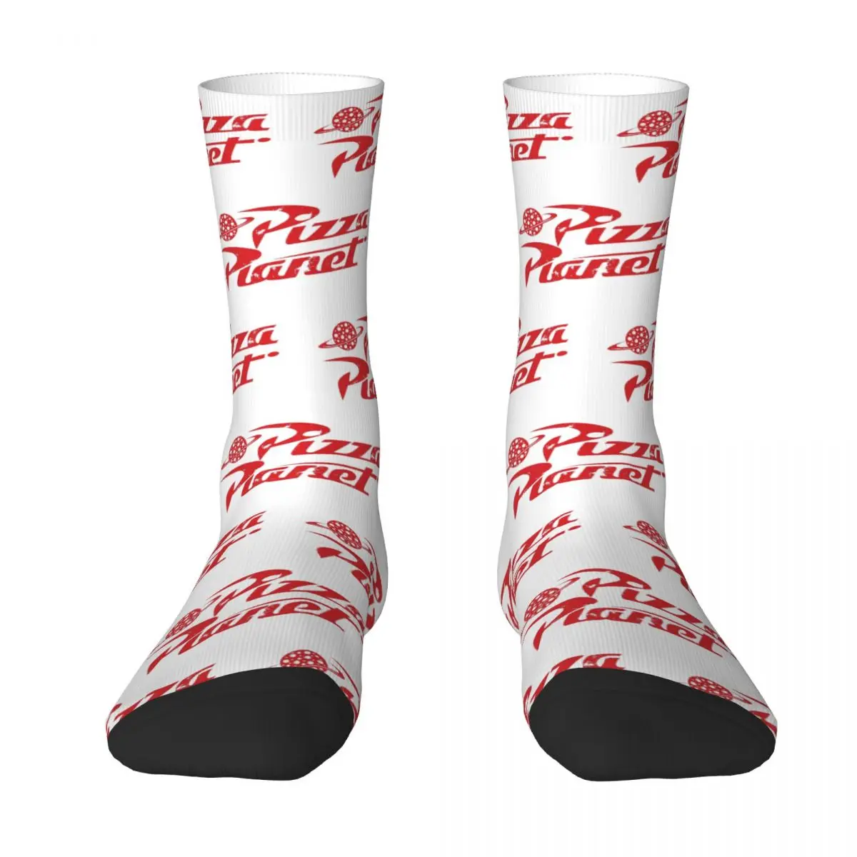 Winter Warm Retro Women Men Pizza Planet Toy Story Cartoon Socks Pixar Non-slip Basketball Socks