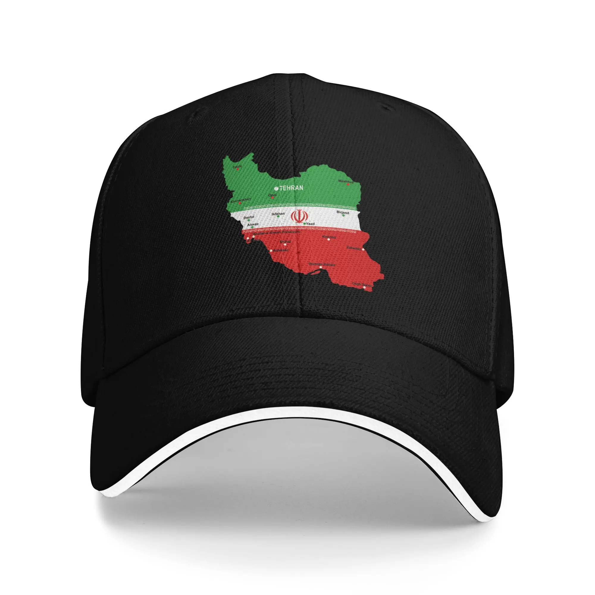 Gorra De Béisbol Con Mapa De Irán, Bandera Y Ciudades, Gorra Trucker Para Deportes Al Aire Libre, Protección Solar, Diseño Casua
