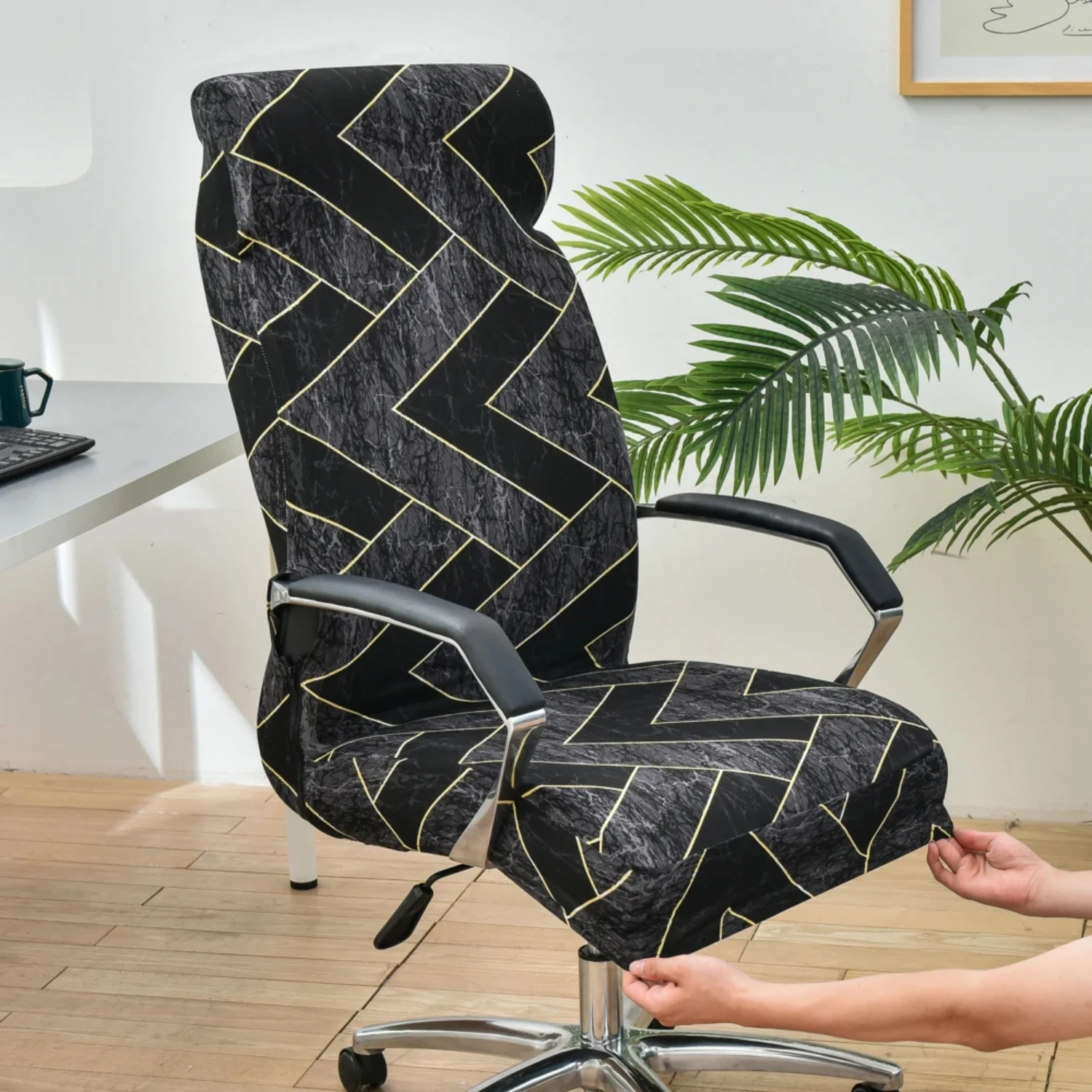 Elegant, stylish, and anti-dirty floral printed elastic armchair slipcover - perfect for upgrading your office gaming desk seat