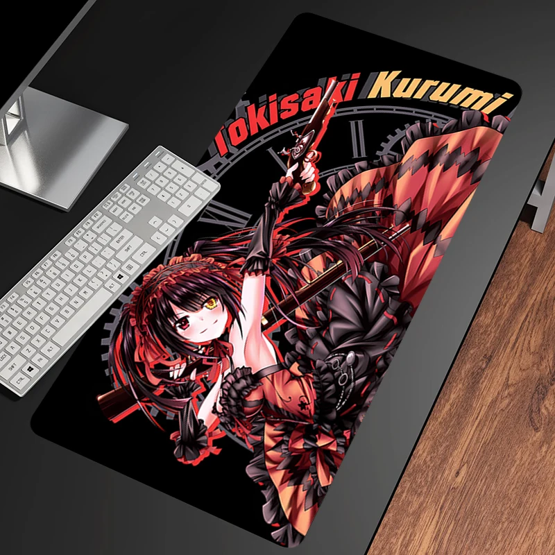 Mouse Pad Non-Slip Rubber Edge locking mousepads Game play mats notebook computer Pad table mat Tokisaki Kurumi PC carpet xl xxl