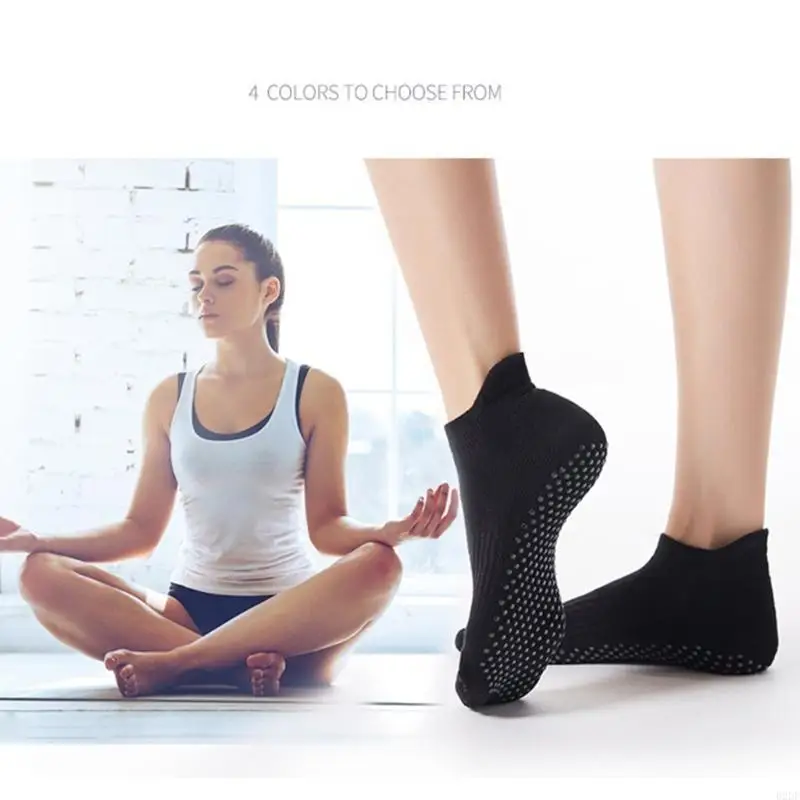 1 Pair Fall Prevention Pilates Grip Sock for Workout Gym Home Dance Ballet Socks
