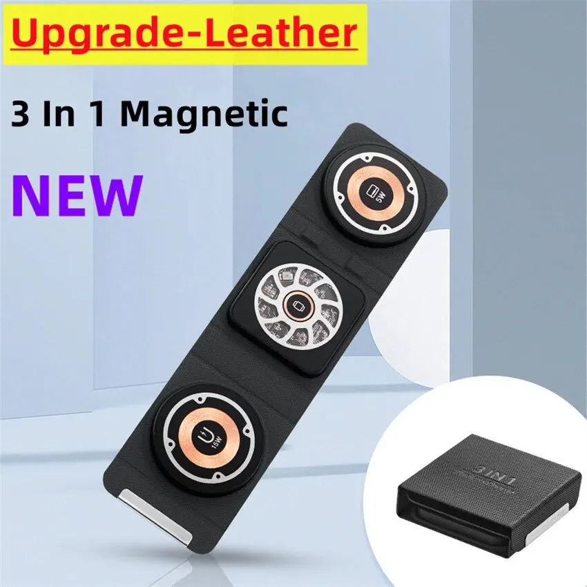 

3 In 1 Wireless Charger Pad Stand Magnetic Fast Charging Dock Station for iPhone 15 14 13 12 11 8 X XR Apple Watch Airpods Pro