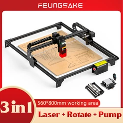 Feungsake Sa5680 Laser Engraving Cutting Machine 50W Air Assist Logo Marking Laser Printer Wood Cutter Cnc Router