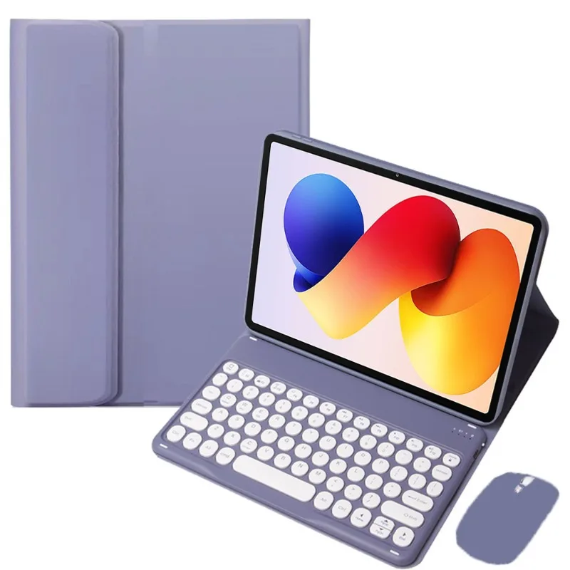Case with Keyboard for Xiaomi Redmi Pad 2 Pro 12.1 inch 2025 Stand Case Round Key Tablet Keyboard Spanish Portuguese English
