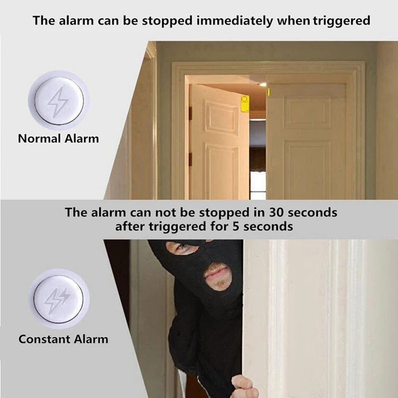 2X Door Opening Sensor Wireless Time Delay Door Alarm Door Sensor Door And Window Security Alarm Home Security