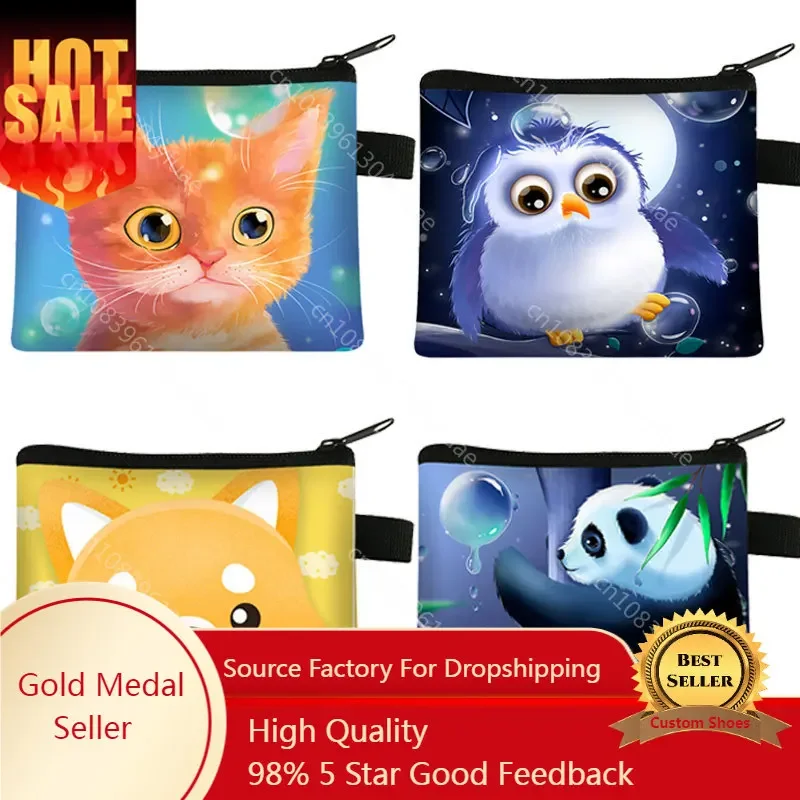 Cute Cat Dog Panda Coin Purse Animal Small Wallet Lady Key Bag Purse Children Gift Prize Package Bluetooth earphone bags