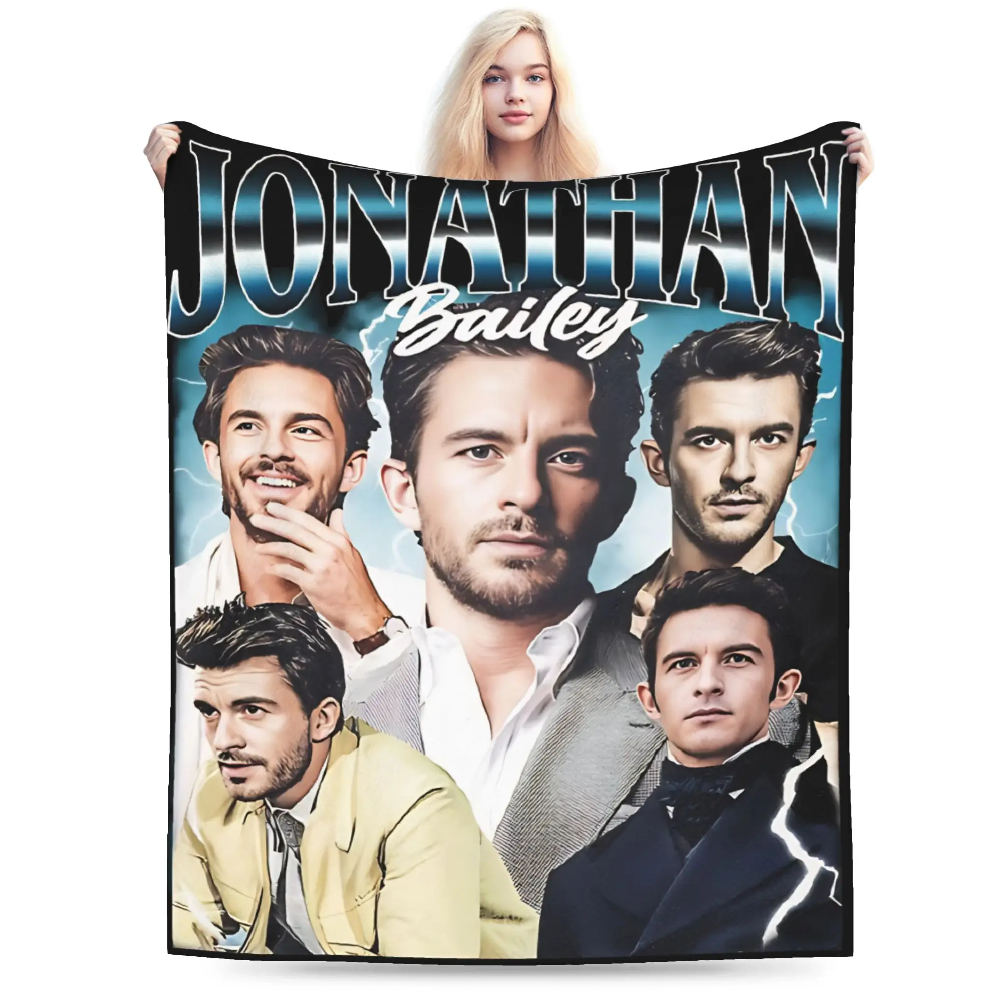 بطانية جوناثان بيلي متعددة الأحجام، بطانيات رمي قطيفة ناعمة غامضة للأريكة والسرير