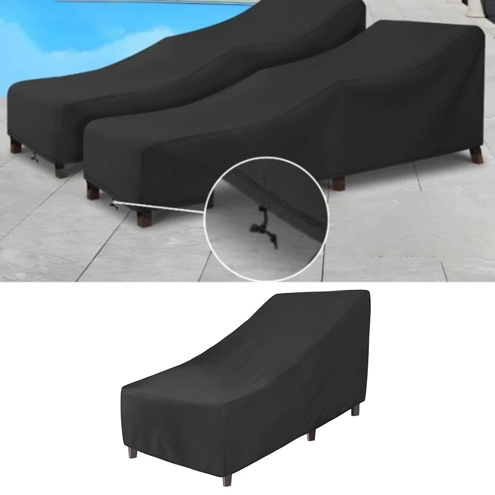 Waterproof Oxford Chaise Lounge Cover 2 Pack 203x76x66x25cm UV Resistant Outdoor Lounger Cover for Pool Garden Patio