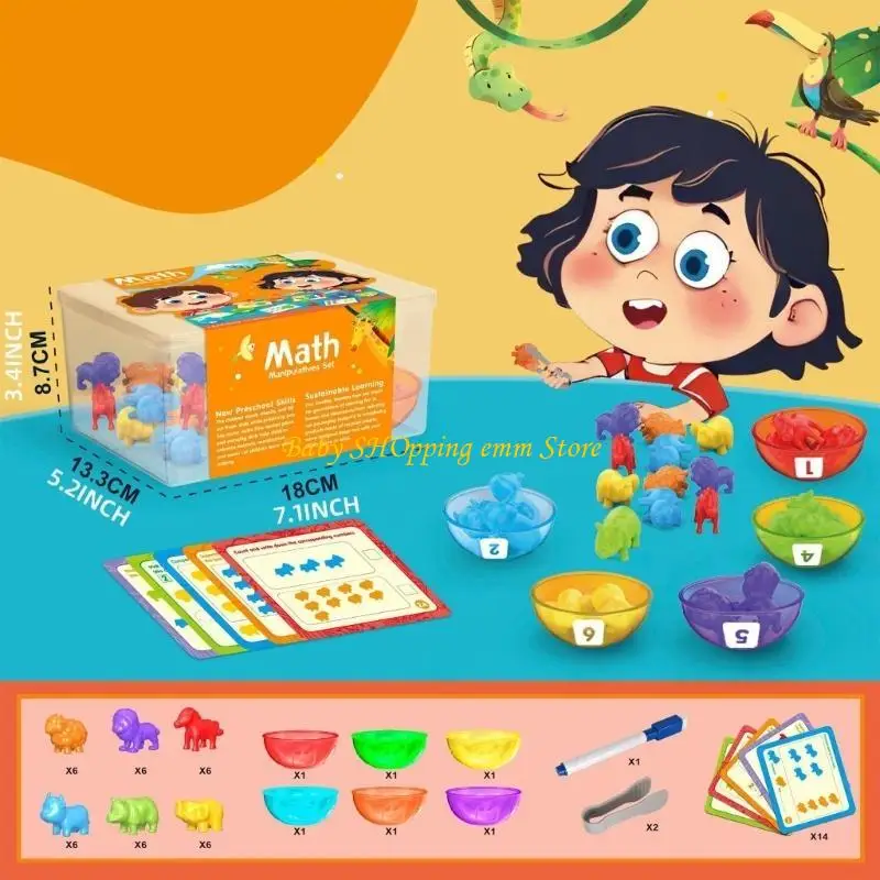 23GD Kids Count Toy Toy Colorful Dinosaur Educational Toy Motor e giocattolo sensoriale