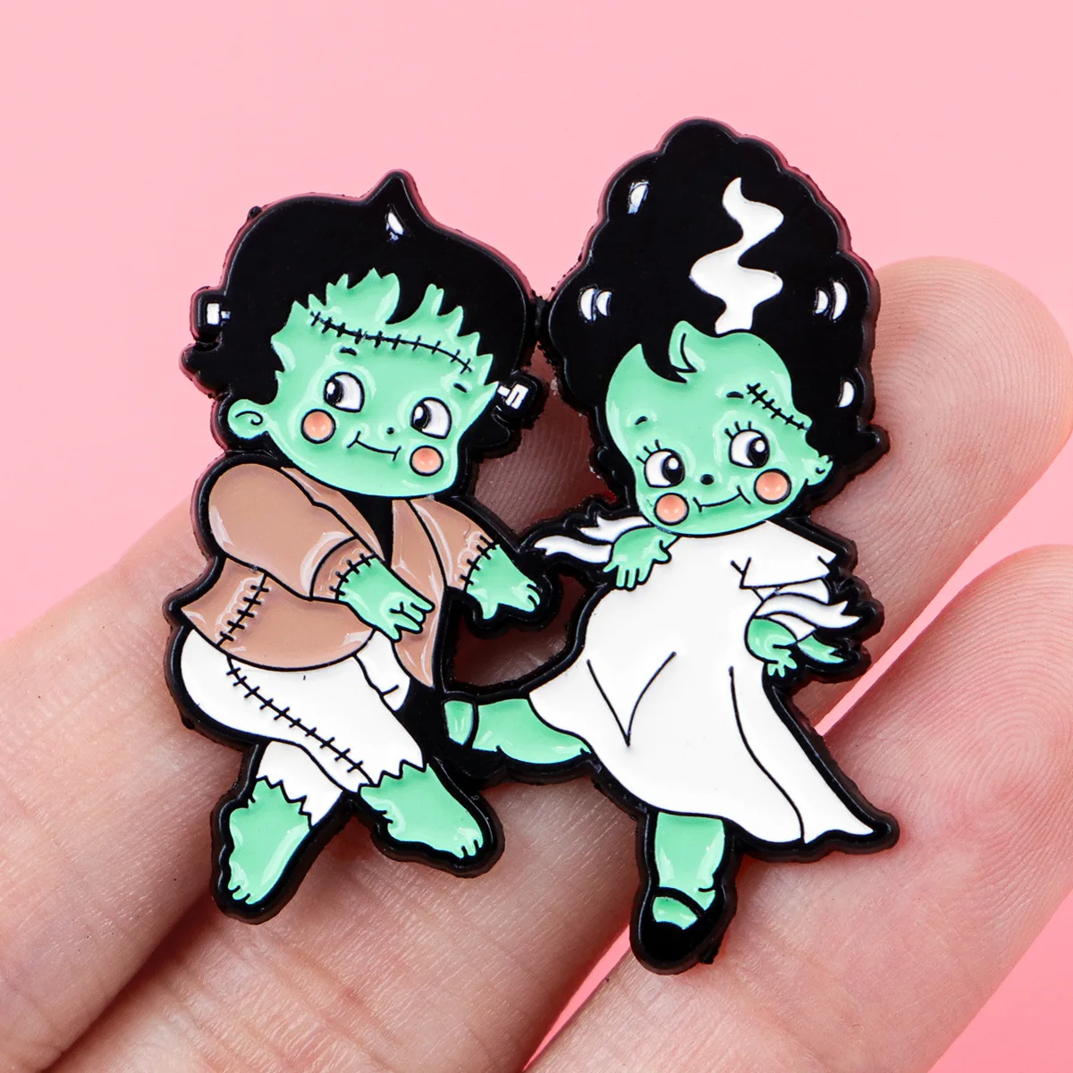 فرانكنشتاين فيلم الرعب هالوين المينا دبوس دبابيس التلبيب شارة بدبابيس على ظهره الملابس والاكسسوارات الأزياء والمجوهرات صديق #3