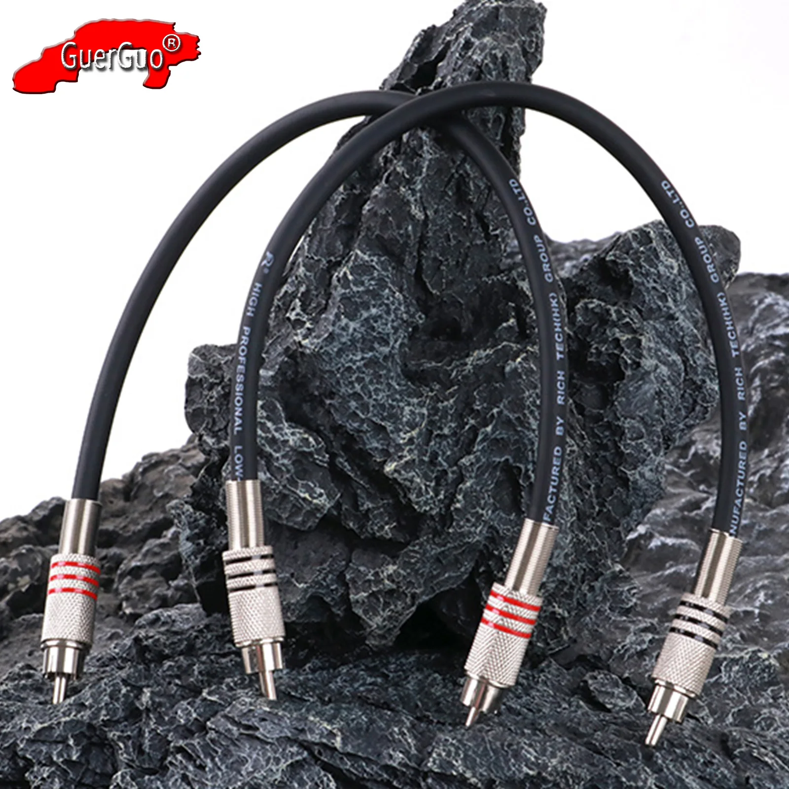 

2pcs/1pair RCA Male to RCA Male Stereo Audio Extension Cable Amplifier HIFI Subwoofer Shielded Line Speaker Interconnect Cord