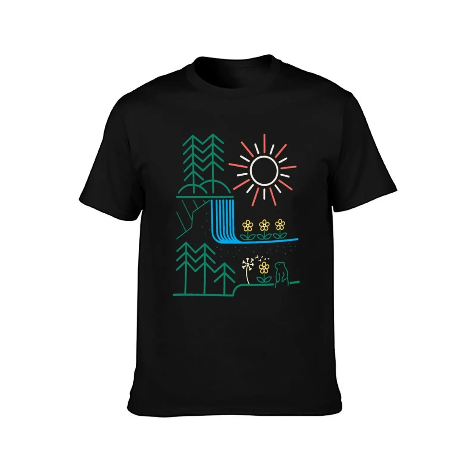 Wild Spring Day - Geometric, Spring, Groundhog, Forest, Flowers, Floral T-Shirt Plus Size Workout Short Sleeve Top T-Shirt
