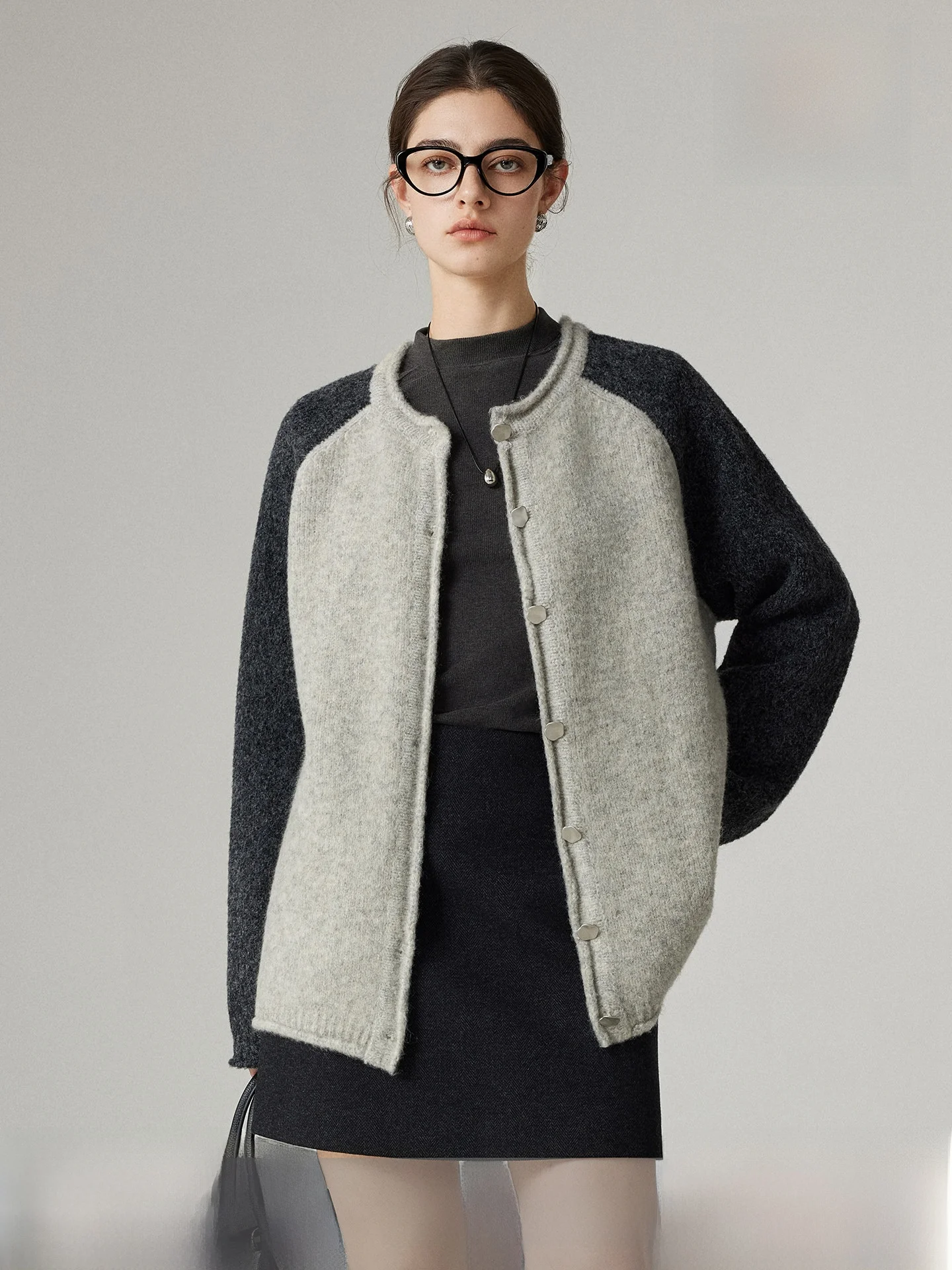 

ay Knitted Sweater Coat Women's Spring Autumn Lazy Sle Color Blo Knitwear Casual Loose Fit Long Sve round Ne Cardigan